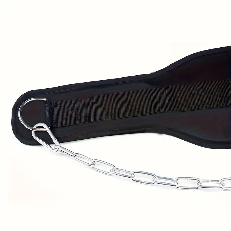1pc Fitness Weighted Belt with Chain - Black-2