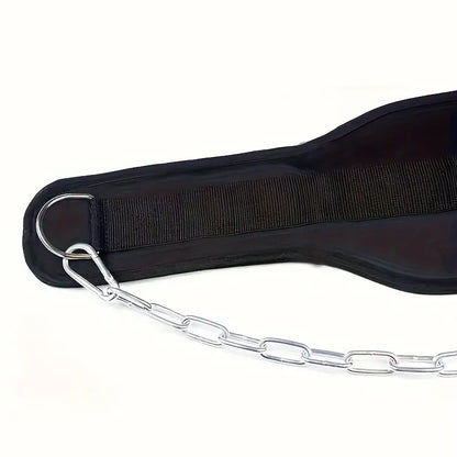 1pc Fitness Weighted Belt with Chain - Black-2