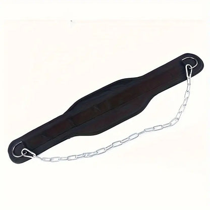 1pc Fitness Weighted Belt with Chain - Black-1