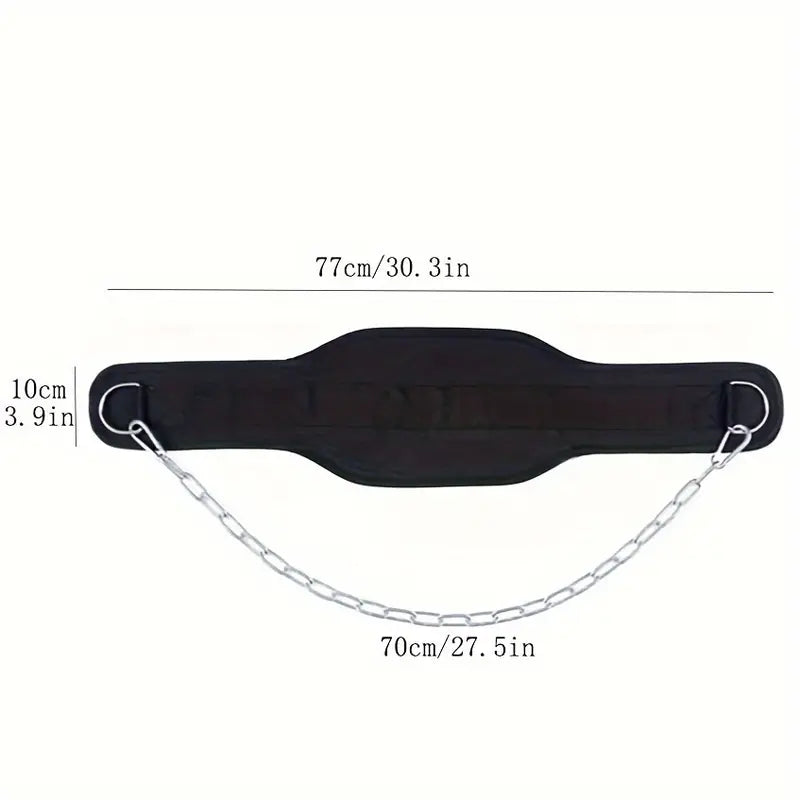 1pc Fitness Weighted Belt with Chain - Black-4