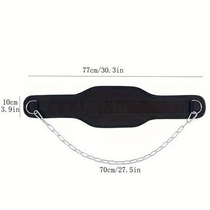 1pc Fitness Weighted Belt with Chain - Black-4