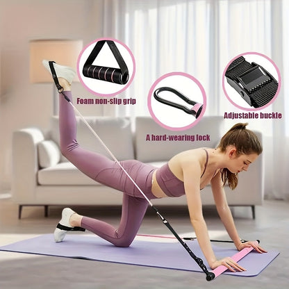 Pilates Stick Resistance Belt Fitness Set (14pcs)-1