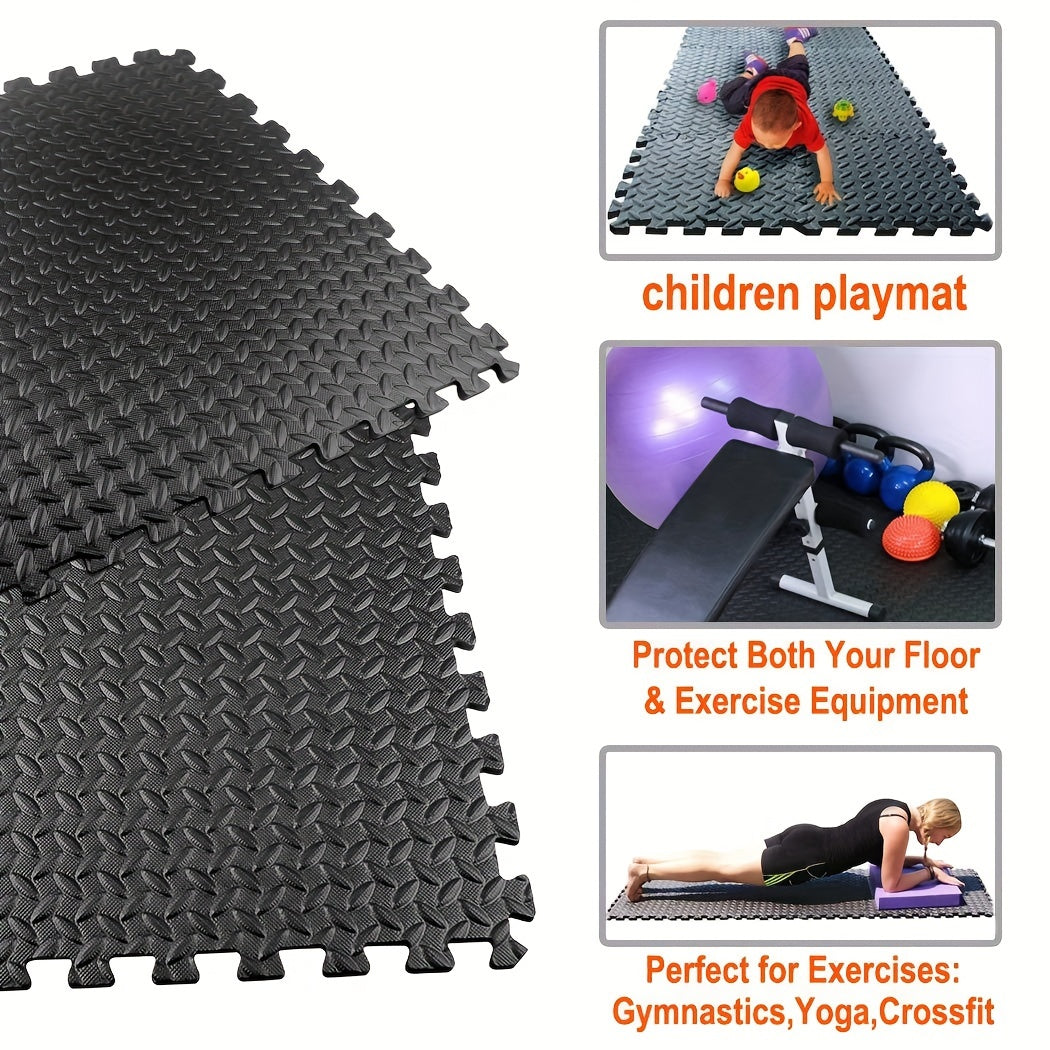 Interlocking Black EVA Fitness Mats Set (20pcs)-2