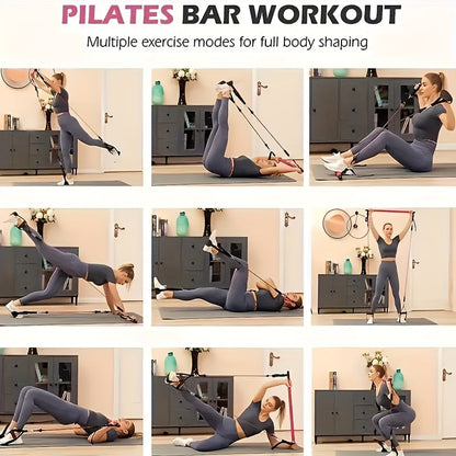 Pilates Stick Resistance Belt Fitness Set (14pcs)-3