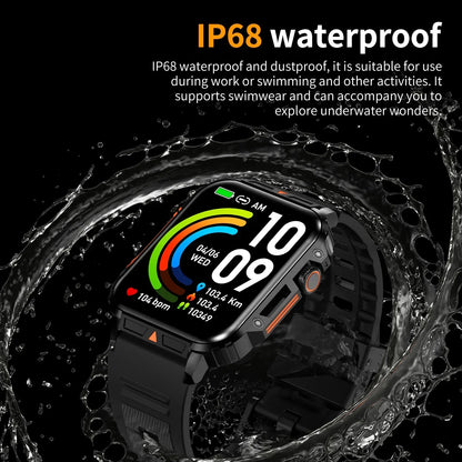 Military Smart Watch Fitness Health Monitor Bluetooth (Black)-3