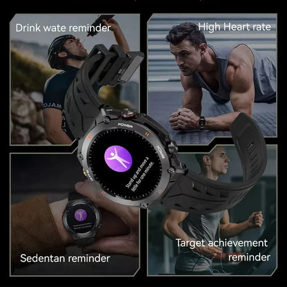 Men's Smart Fitness Watch Bluetooth Call (Black)-2