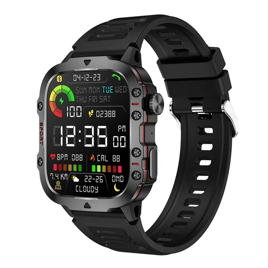 Smart Watch Fitness Bluetooth Call Waterproof (Black)-0
