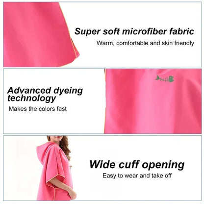 Quick-Drying Hooded Bathrobe for Swimming & Fitness-3