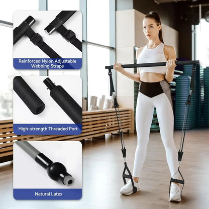 Resistance Band Pilates Stick Home Fitness Kit-4