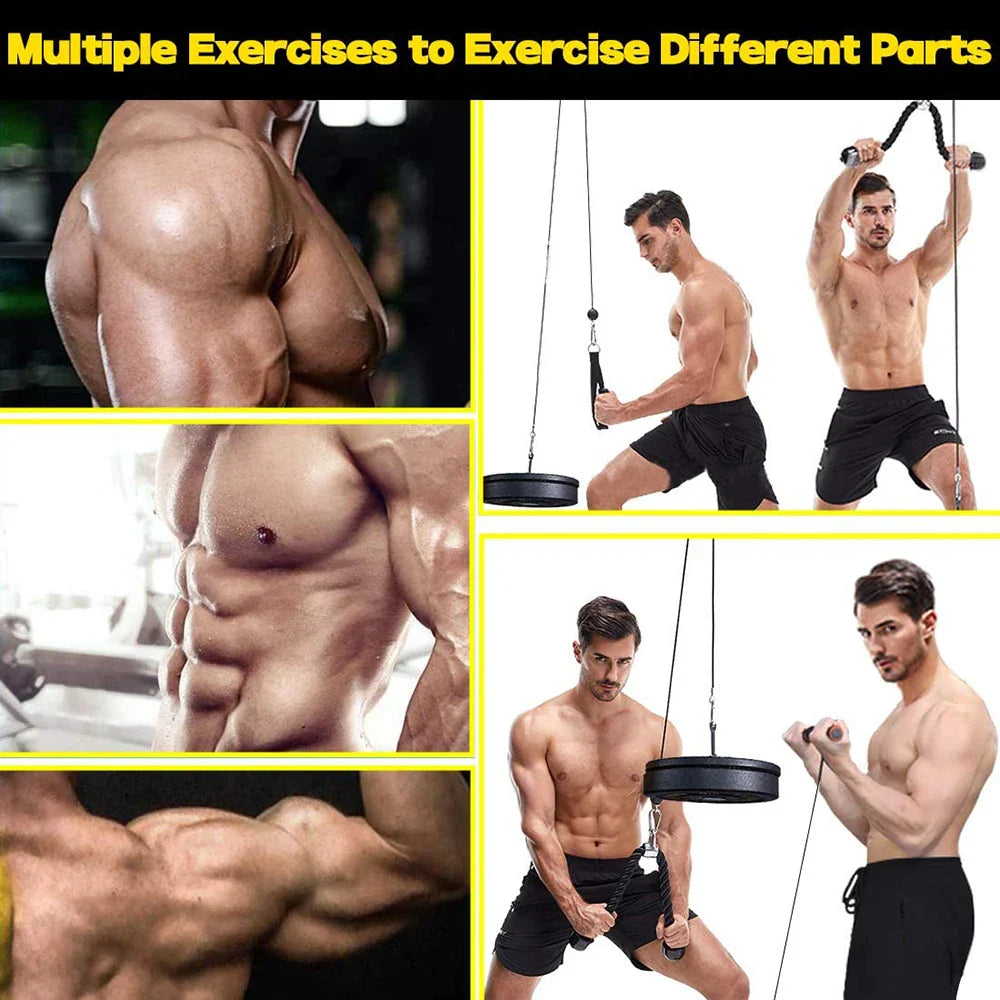 Fitness Pulley Cable Machine System Black-3