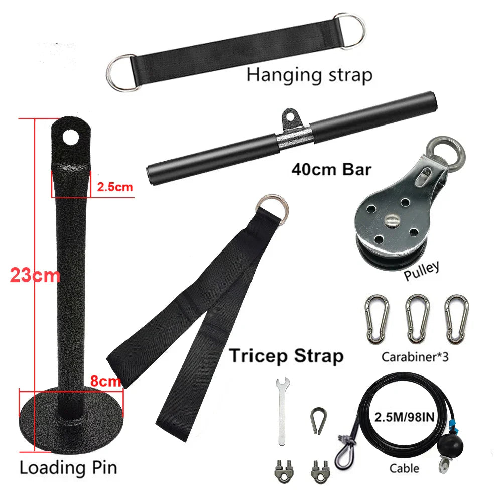 Fitness Pulley Cable Machine System Black-1