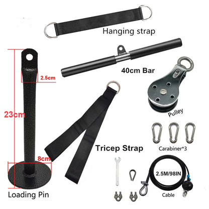 Fitness Pulley Cable Machine System Black-1