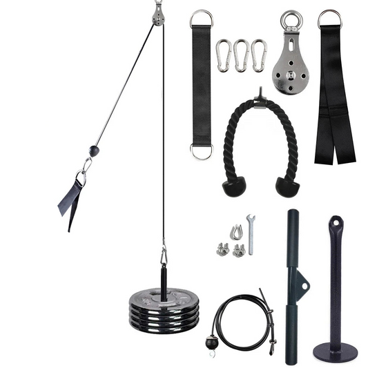 Fitness Pulley Cable Machine System Black-0