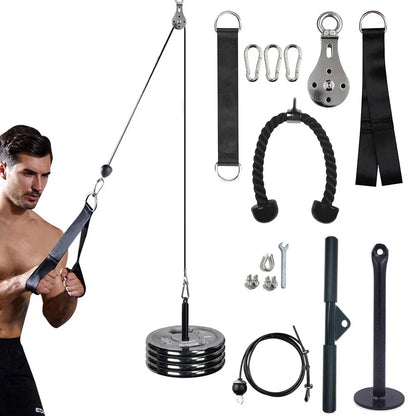 Fitness Pulley Cable Machine System Black-2