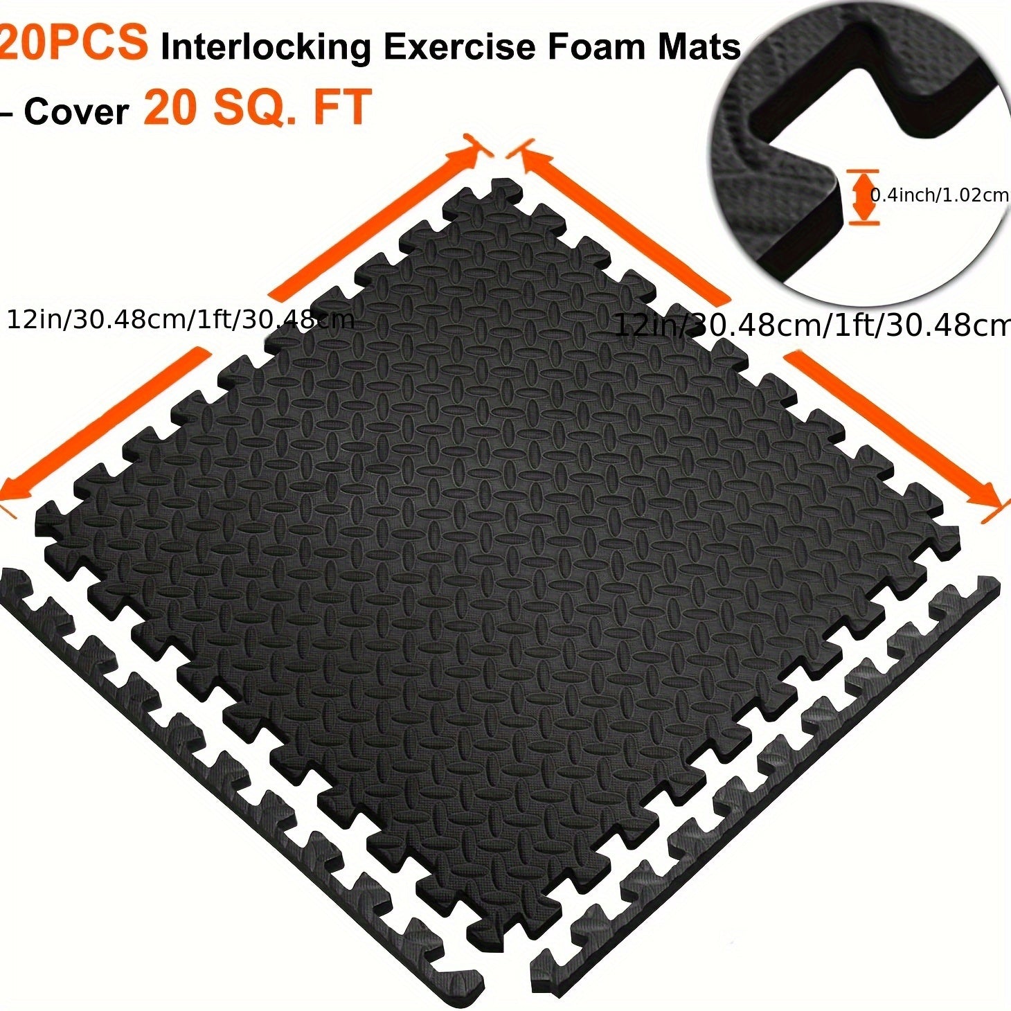 Interlocking Black EVA Fitness Mats Set (20pcs)-1