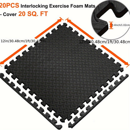 Interlocking Black EVA Fitness Mats Set (20pcs)-1