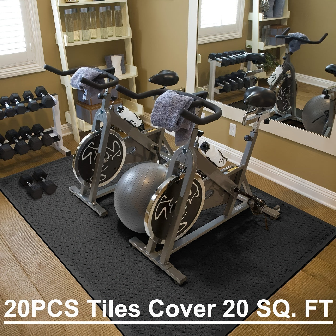 Interlocking Black EVA Fitness Mats Set (20pcs)-3