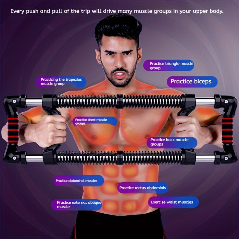 Versatile Fitness Push Bar & Chest Expander(Black)-3