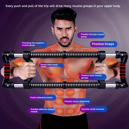 Versatile Fitness Push Bar & Chest Expander(Black)-3