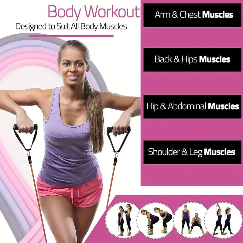 17pcs Fitness Resistance Bands Set – Medium Tension-4